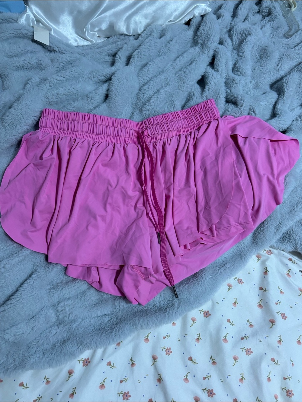 Pink flowy shorts